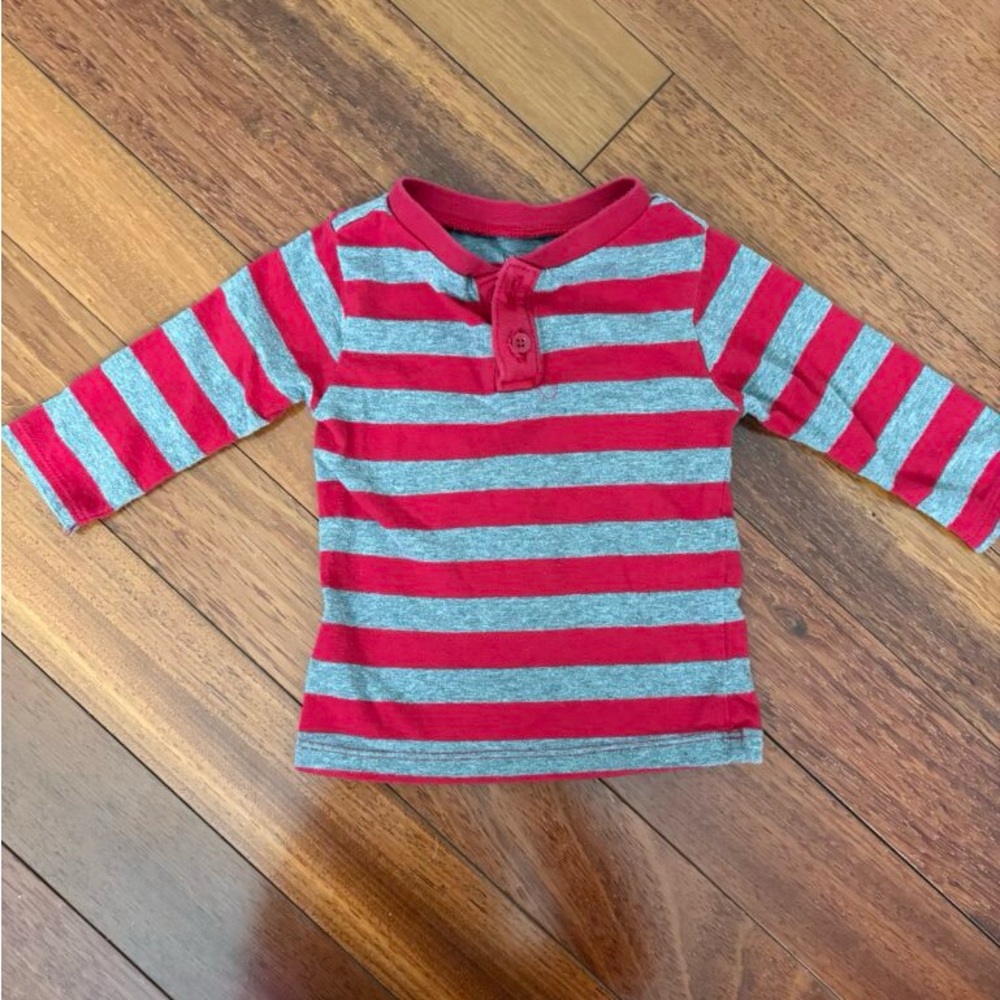 First Impressions Red and Gray Long Sleeve Tee